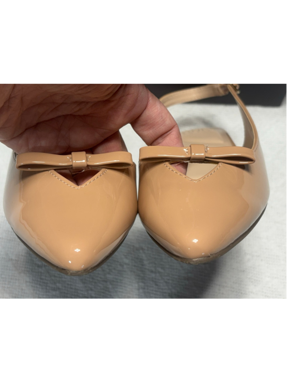 Jones NY Slingback Pointed Toe Flats Nude Preppy Neutral Sz 7.5 NIB "Quantia" - Picture 2 of 9